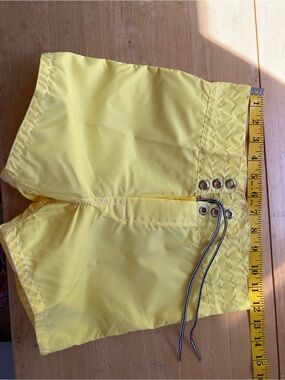 Birdwell Kids Yellow Swim Shorts with Lace-Up Waist